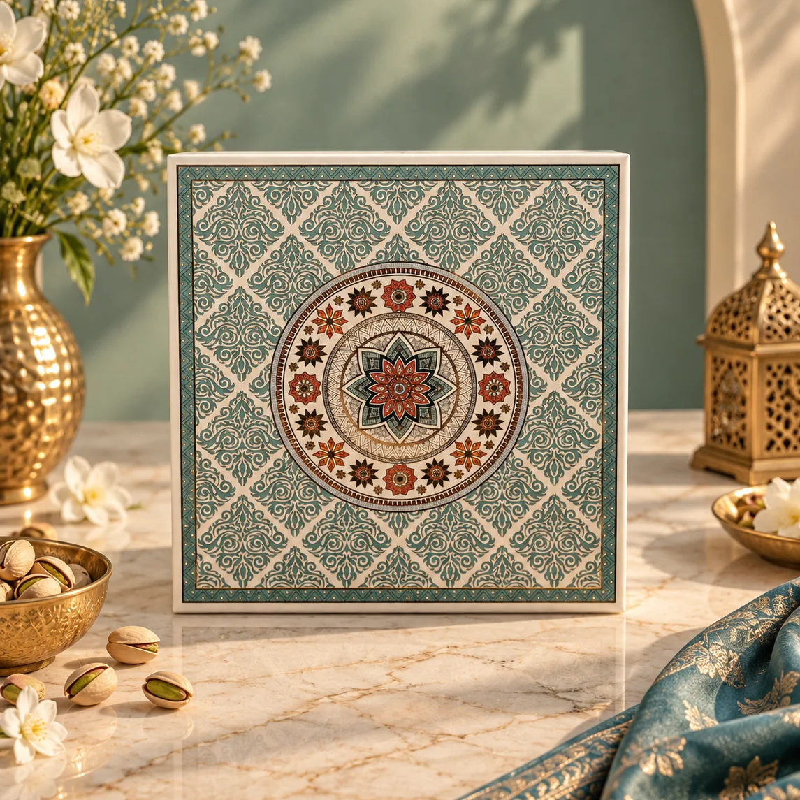 Greenish Mandala · 10 × 10 with Bag